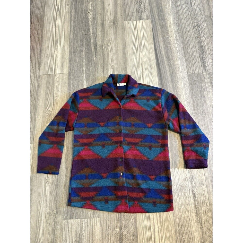 Vintage Jeri Marque Multicolor Fleece Jacket Made in the USA.